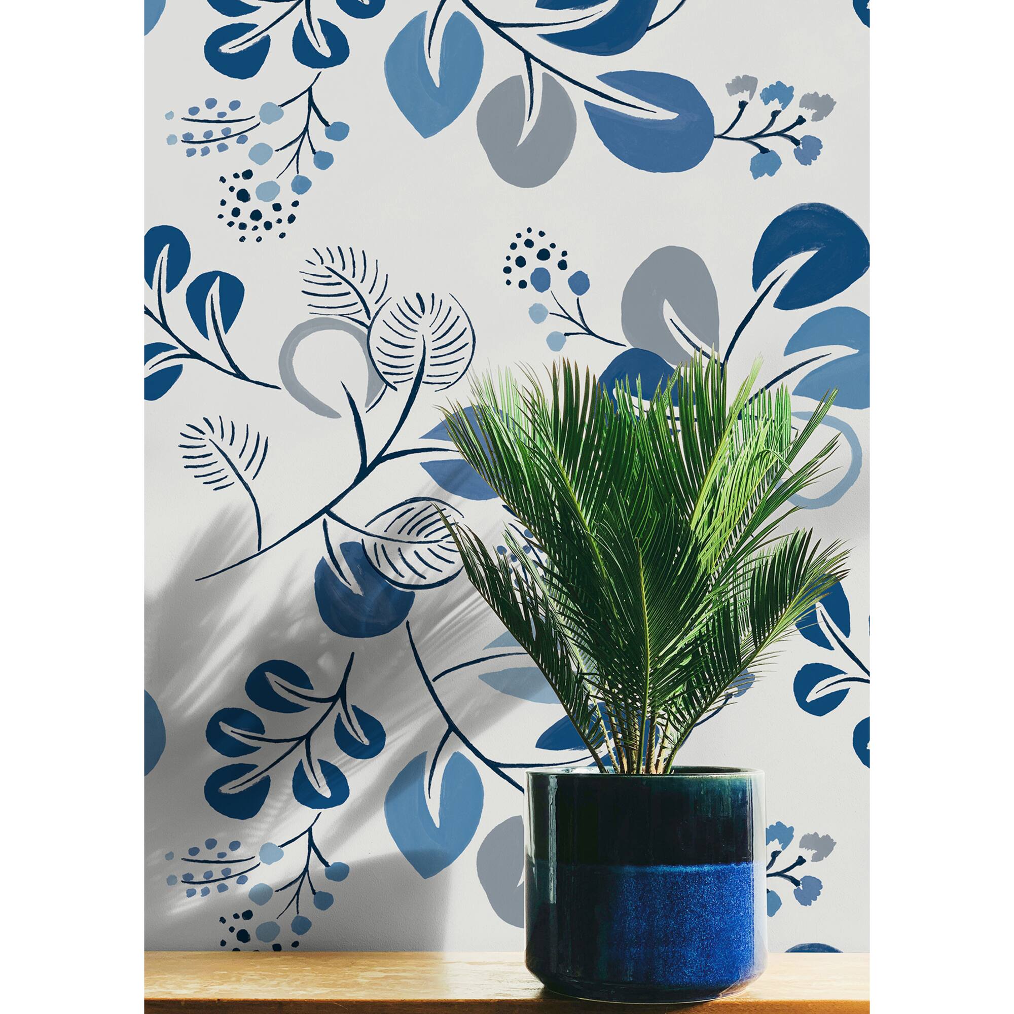 NuWallpaper Roux Blue Peel & Stick Wallpaper